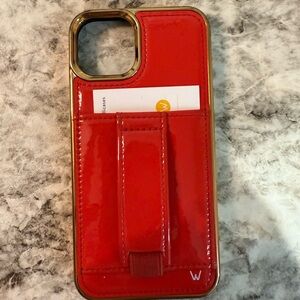 Glossy Red Phone Case with Gold Trim